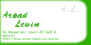 arpad lewin business card